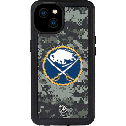 NHL Buffalo Sabres Camo iPhone 15 Plus Waterproof Case